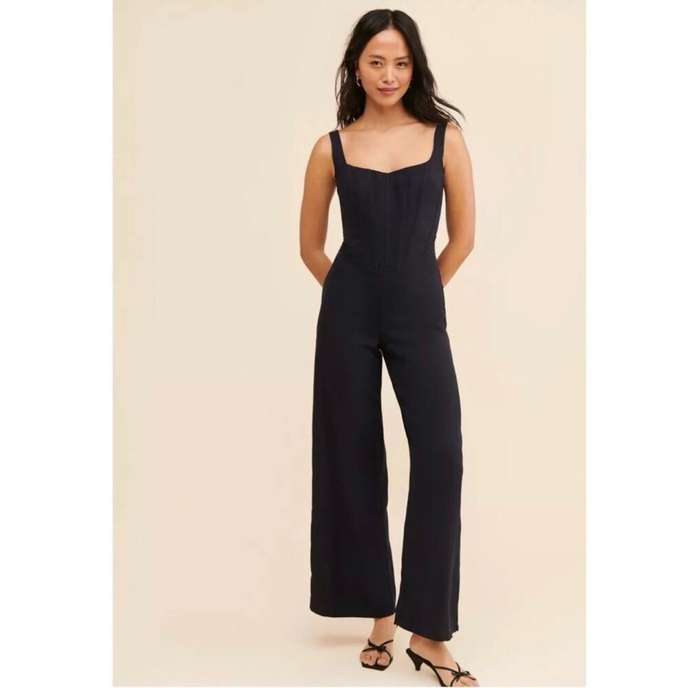 UO Bardot Baela Linen Jumpsuit